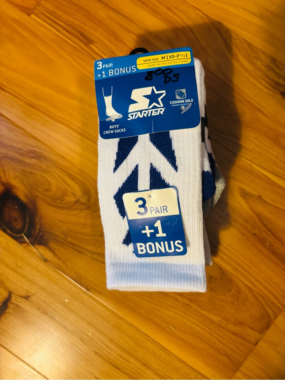 STARTER White & Navy Boys Crew Socks 3+1 Pack